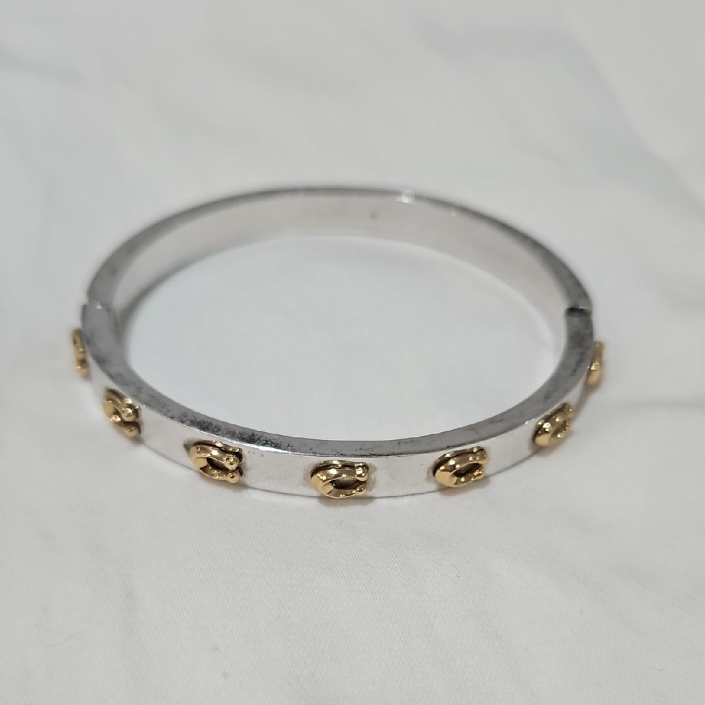 Coach Silver Bracelet with Gold Accents